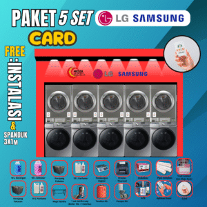 paket 5 set laundry β card system samsung & lg giant max