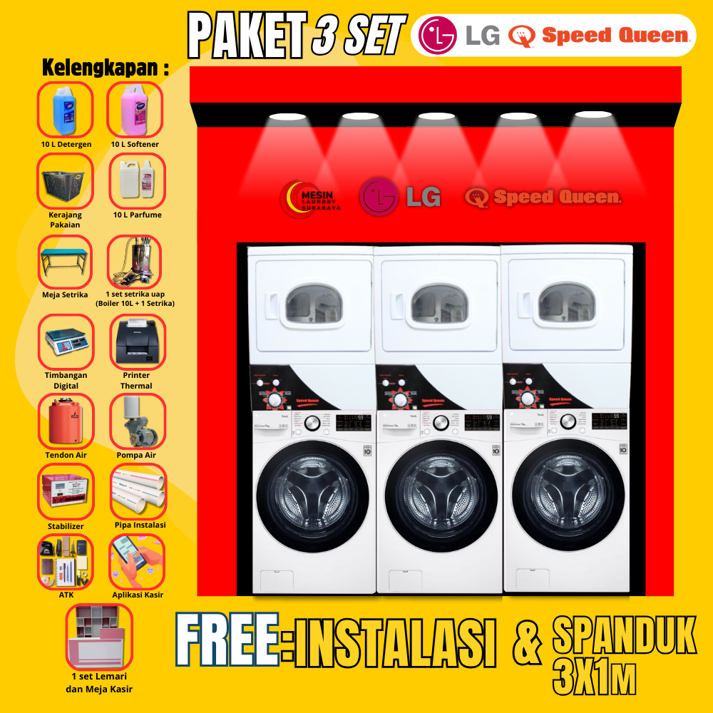 paket 3 set lg15kg & speed queen paket 3 set lg15kg & speed queen